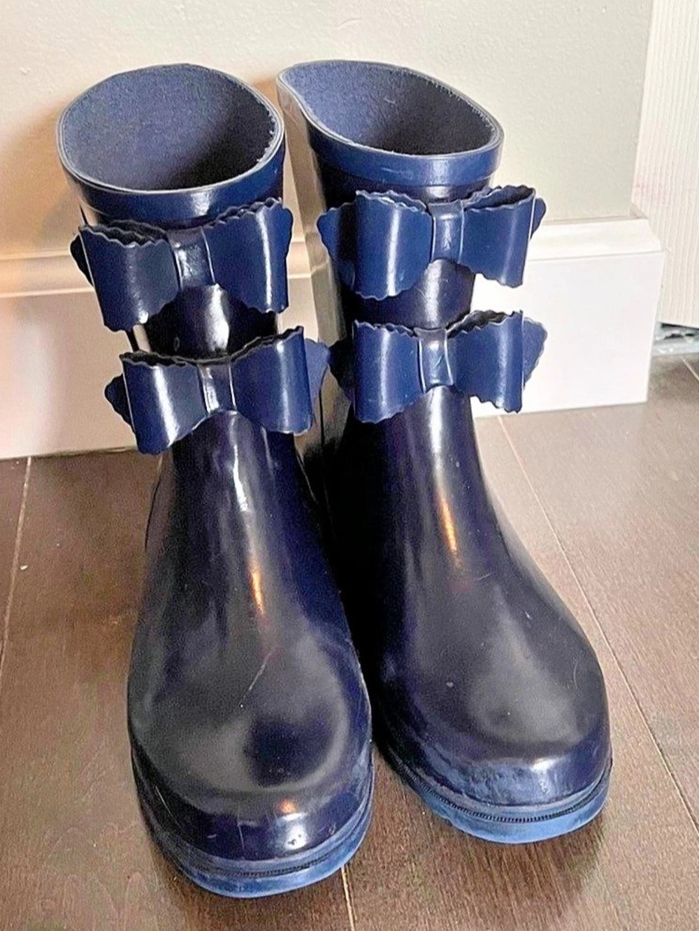 Juicy Couture Navy Blue Bow Rain Boots Size 6